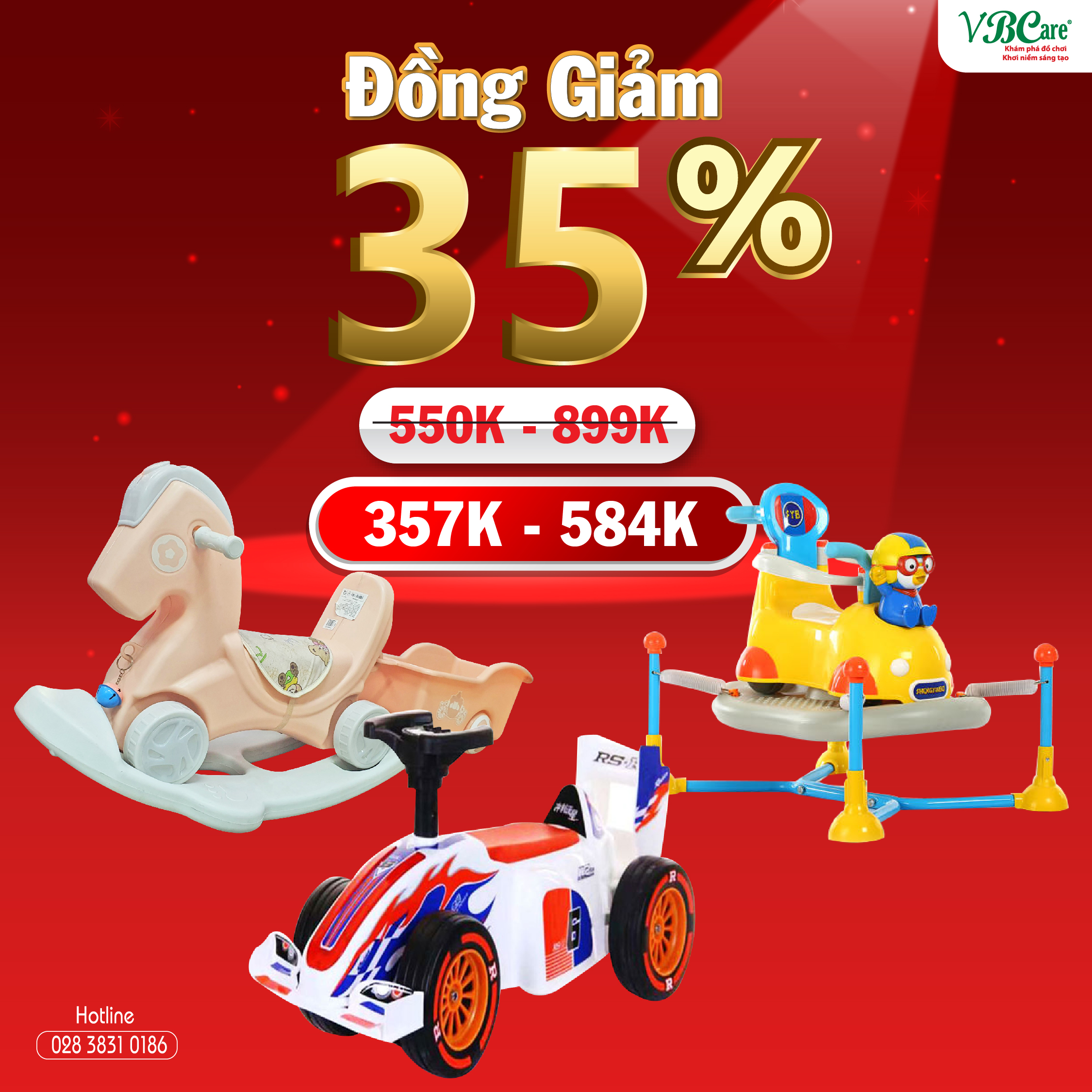 Đồ chơi rào banh, cầu trượt, xe chòi chân, xe điện bình, xe lắc, xe đạp
